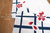 Shokunin Collection Hand-printed Chusen Japanese Tenugui Fabric - Sakura 31 red, blue - panel